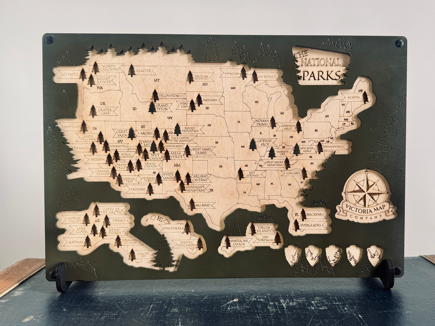 National Parks Map Tracker Wooden Puzzle