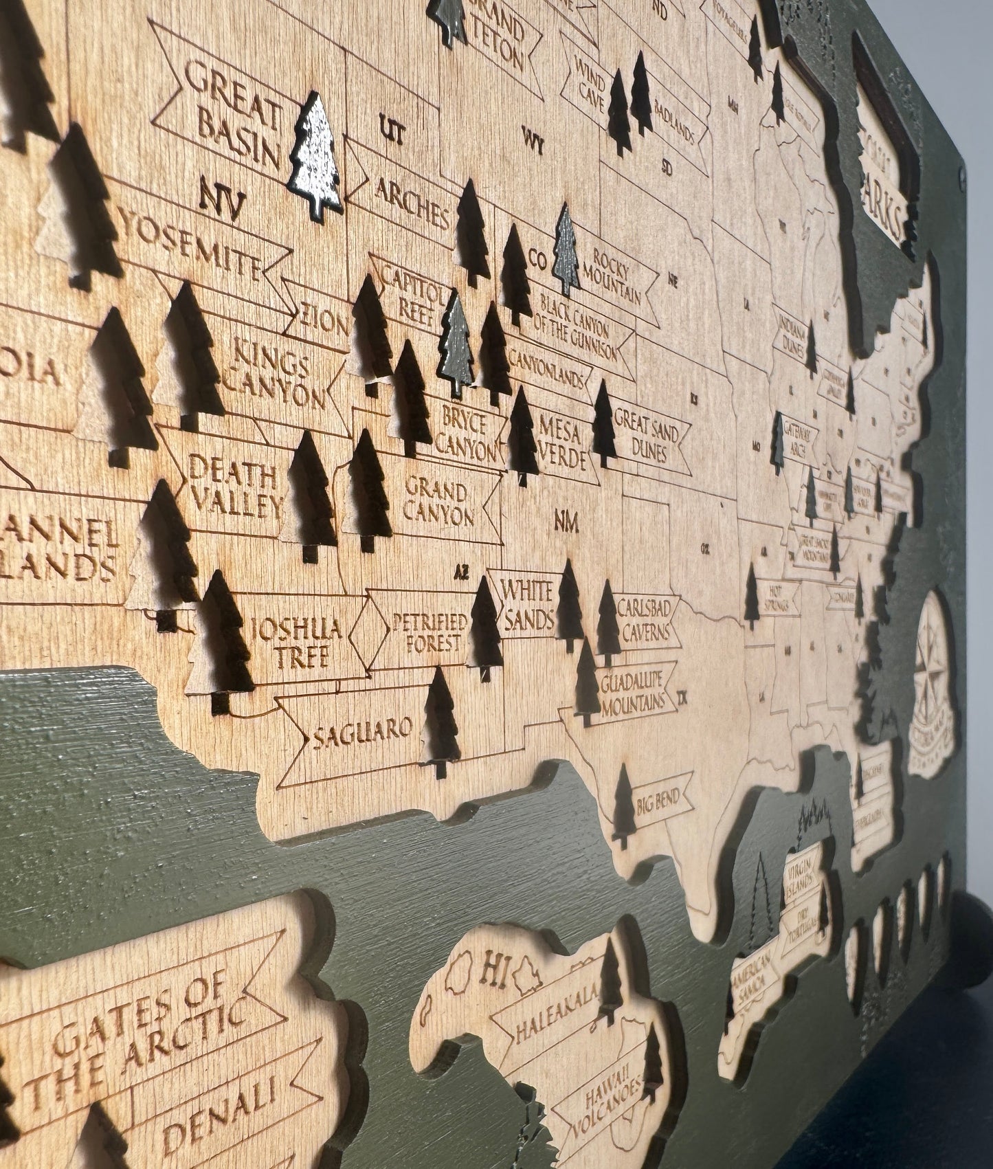 National Parks Map Tracker Wooden Puzzle