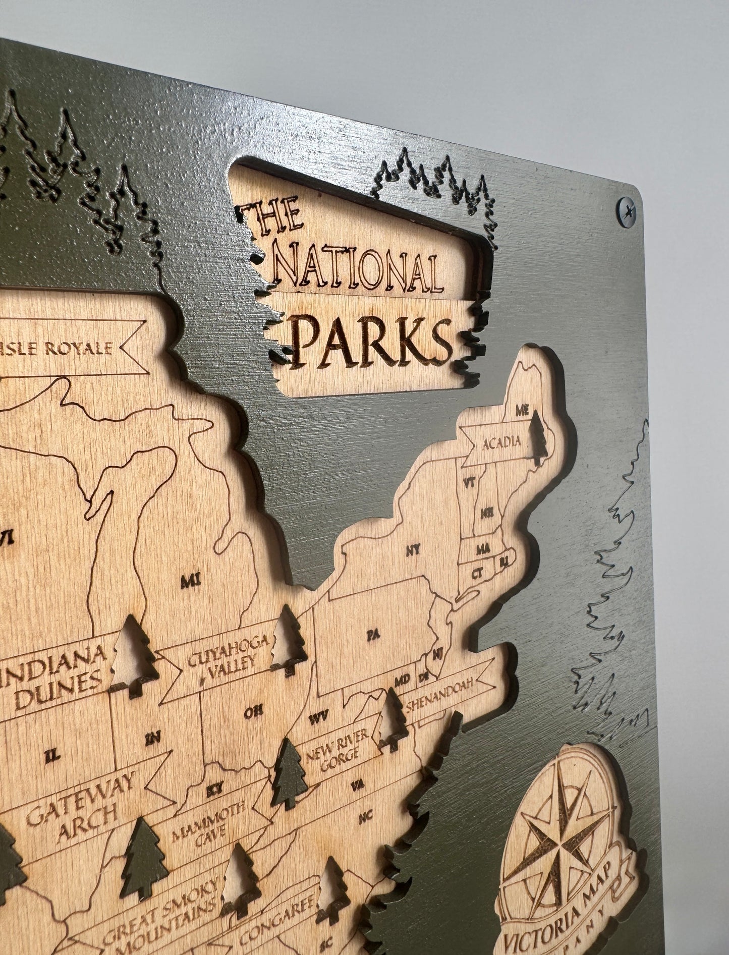 National Parks Map Tracker Wooden Puzzle