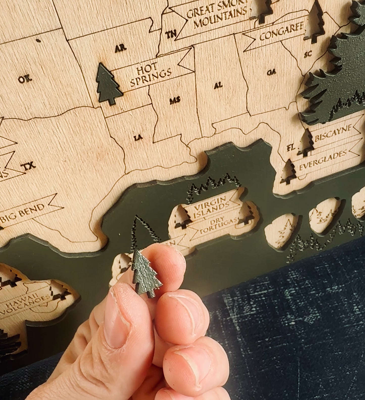 National Parks Map Tracker Wooden Puzzle