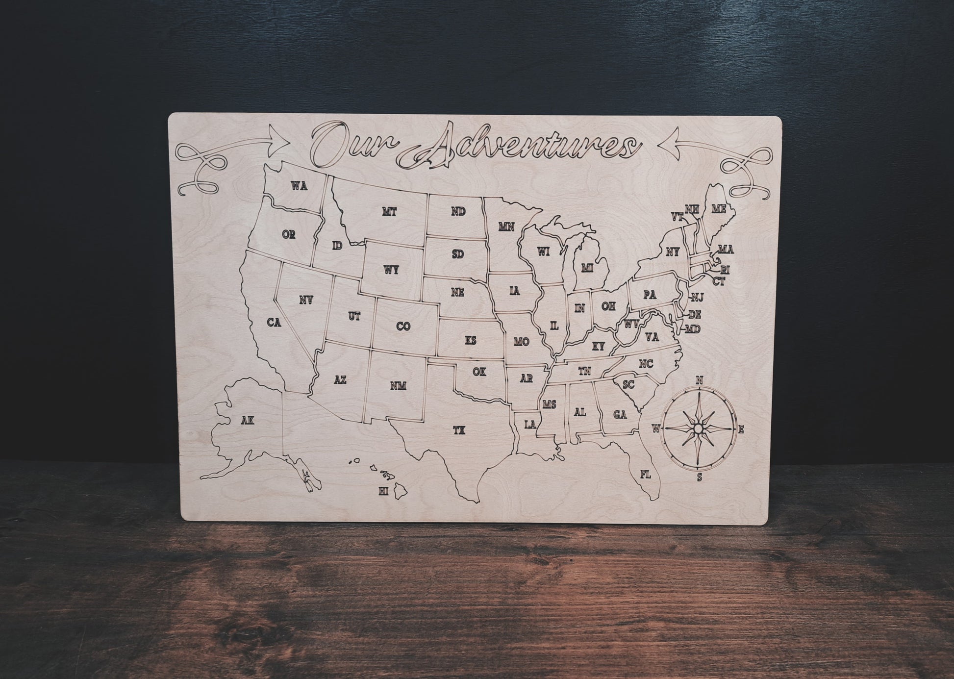 Fenrir Woodworks Color in 50 States Map